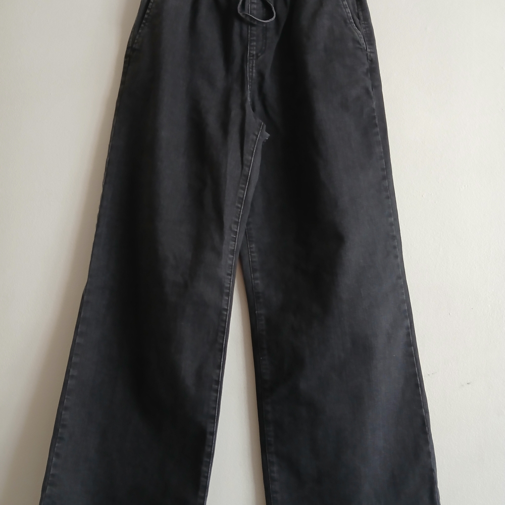 Style & Co Black Rinse Wide-Leg Pants Pull On Size PM New $18 - Picture 3 of 10